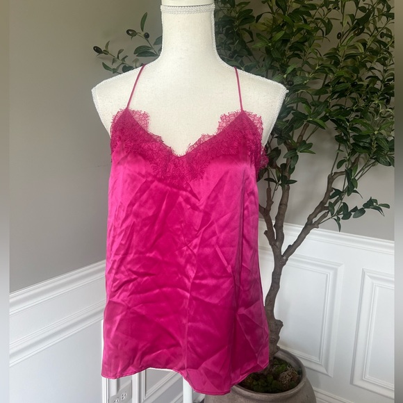 CAMI NYC Racer Charmeuse Cami in Magneta sz L 175$ - Picture 5 of 7